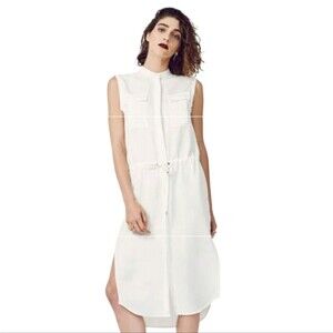 won hundred hope shirt dress button down white womens size 6